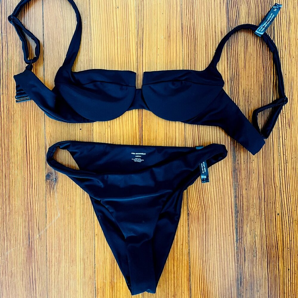Ark Swimwear Black Swimsuit - Balconette Top & High Cut Bottom